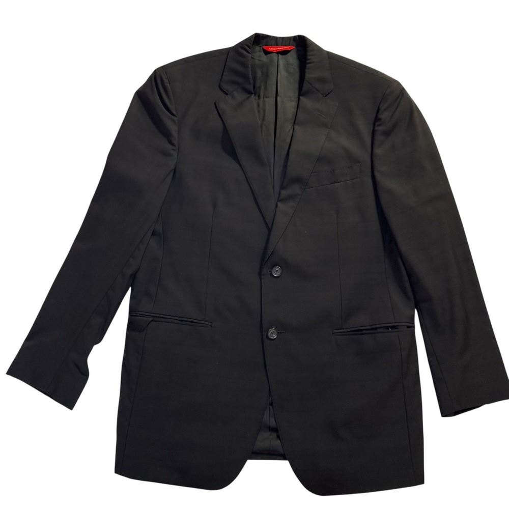 Samuelsohn Blazer Mens 42R Black Excellent Performance Super 130s Wool Plaid